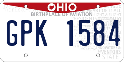 OH license plate GPK1584
