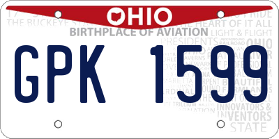 OH license plate GPK1599