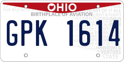 OH license plate GPK1614