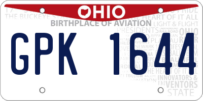 OH license plate GPK1644