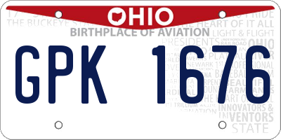 OH license plate GPK1676