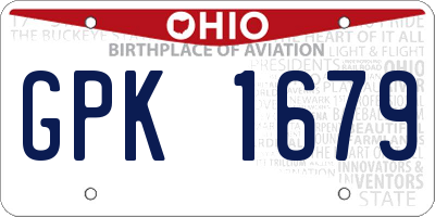 OH license plate GPK1679