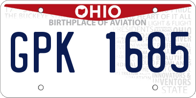 OH license plate GPK1685