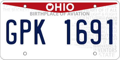 OH license plate GPK1691