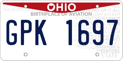 OH license plate GPK1697