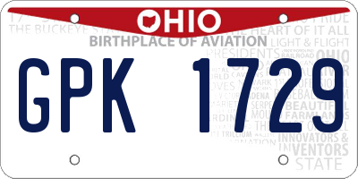OH license plate GPK1729