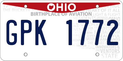OH license plate GPK1772