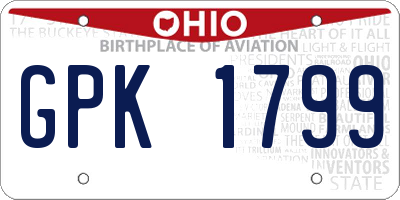 OH license plate GPK1799