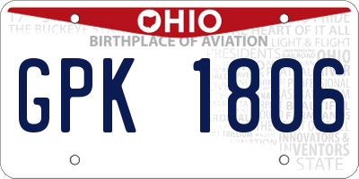 OH license plate GPK1806