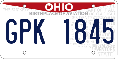 OH license plate GPK1845