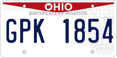 OH license plate GPK1854