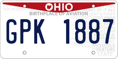 OH license plate GPK1887