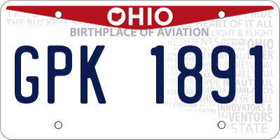 OH license plate GPK1891