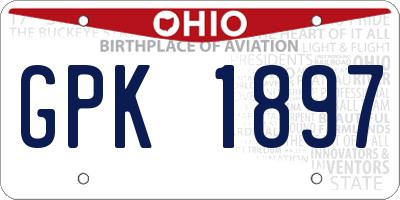 OH license plate GPK1897
