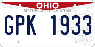 OH license plate GPK1933