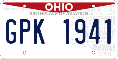OH license plate GPK1941