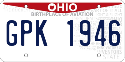 OH license plate GPK1946