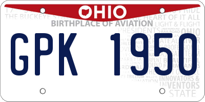 OH license plate GPK1950