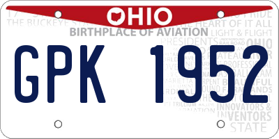 OH license plate GPK1952