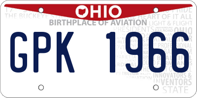 OH license plate GPK1966