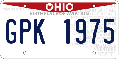 OH license plate GPK1975