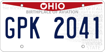 OH license plate GPK2041