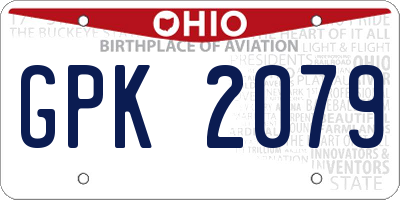 OH license plate GPK2079