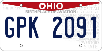 OH license plate GPK2091