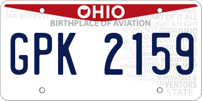 OH license plate GPK2159