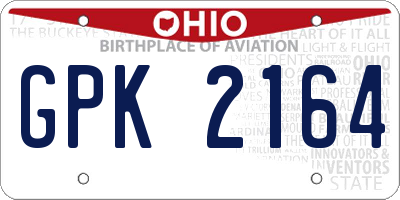 OH license plate GPK2164