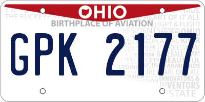 OH license plate GPK2177