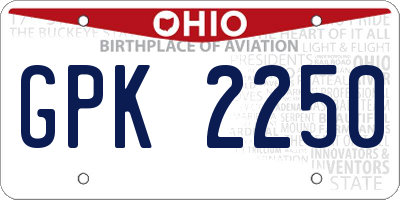 OH license plate GPK2250