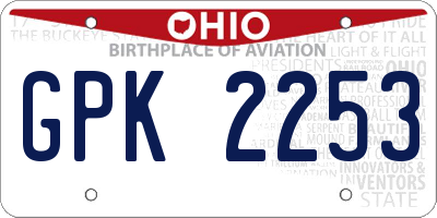 OH license plate GPK2253