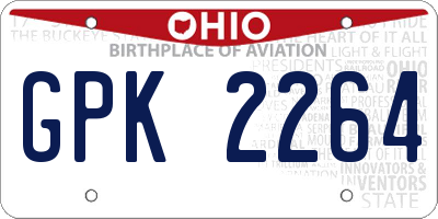 OH license plate GPK2264