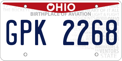 OH license plate GPK2268