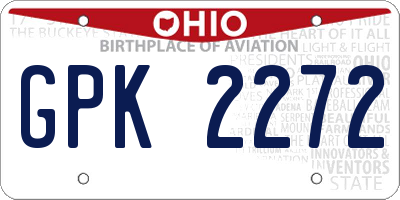 OH license plate GPK2272