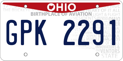 OH license plate GPK2291
