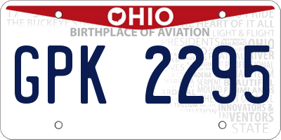 OH license plate GPK2295
