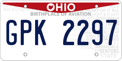 OH license plate GPK2297