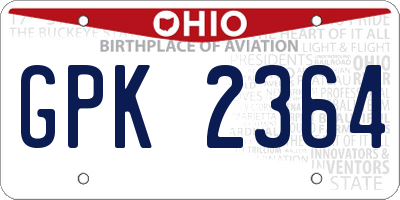 OH license plate GPK2364
