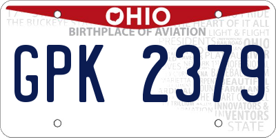 OH license plate GPK2379
