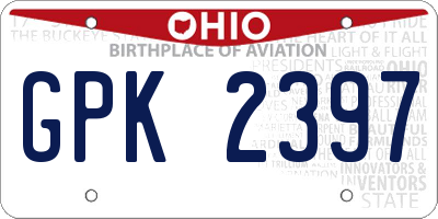 OH license plate GPK2397