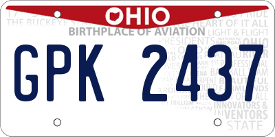 OH license plate GPK2437