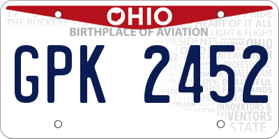 OH license plate GPK2452
