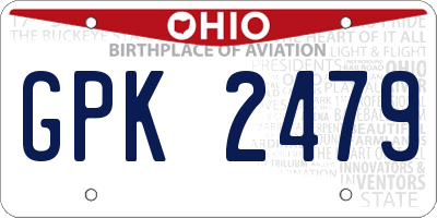 OH license plate GPK2479