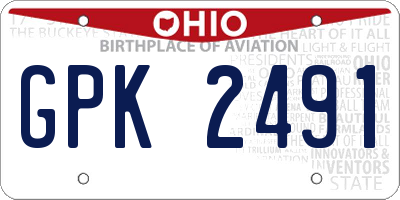 OH license plate GPK2491