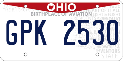 OH license plate GPK2530