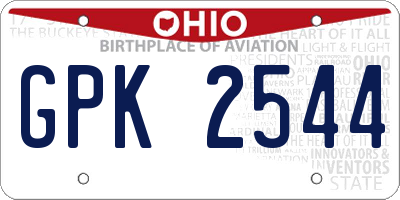OH license plate GPK2544