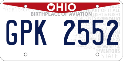 OH license plate GPK2552