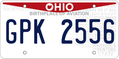 OH license plate GPK2556